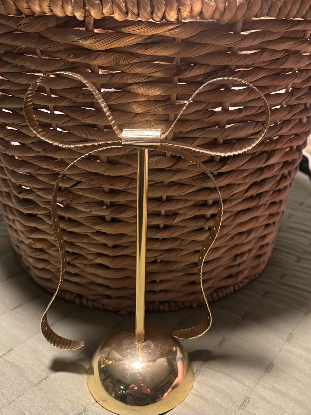 Urban Outfitters Gold Bow Jewelry Stand Lantern Accent